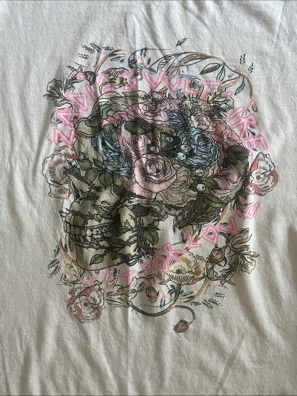 Zadig & Voltaire Woop Skull ivory t shirt Medium - Picture 2 of 4